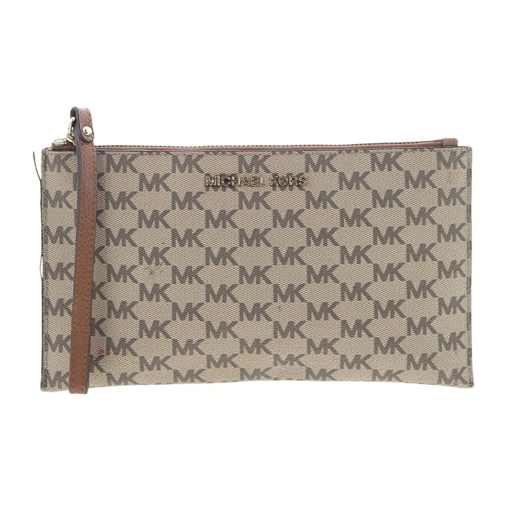 Michael Kors - Brown Jet Set Large Signature Logo Wristlet by